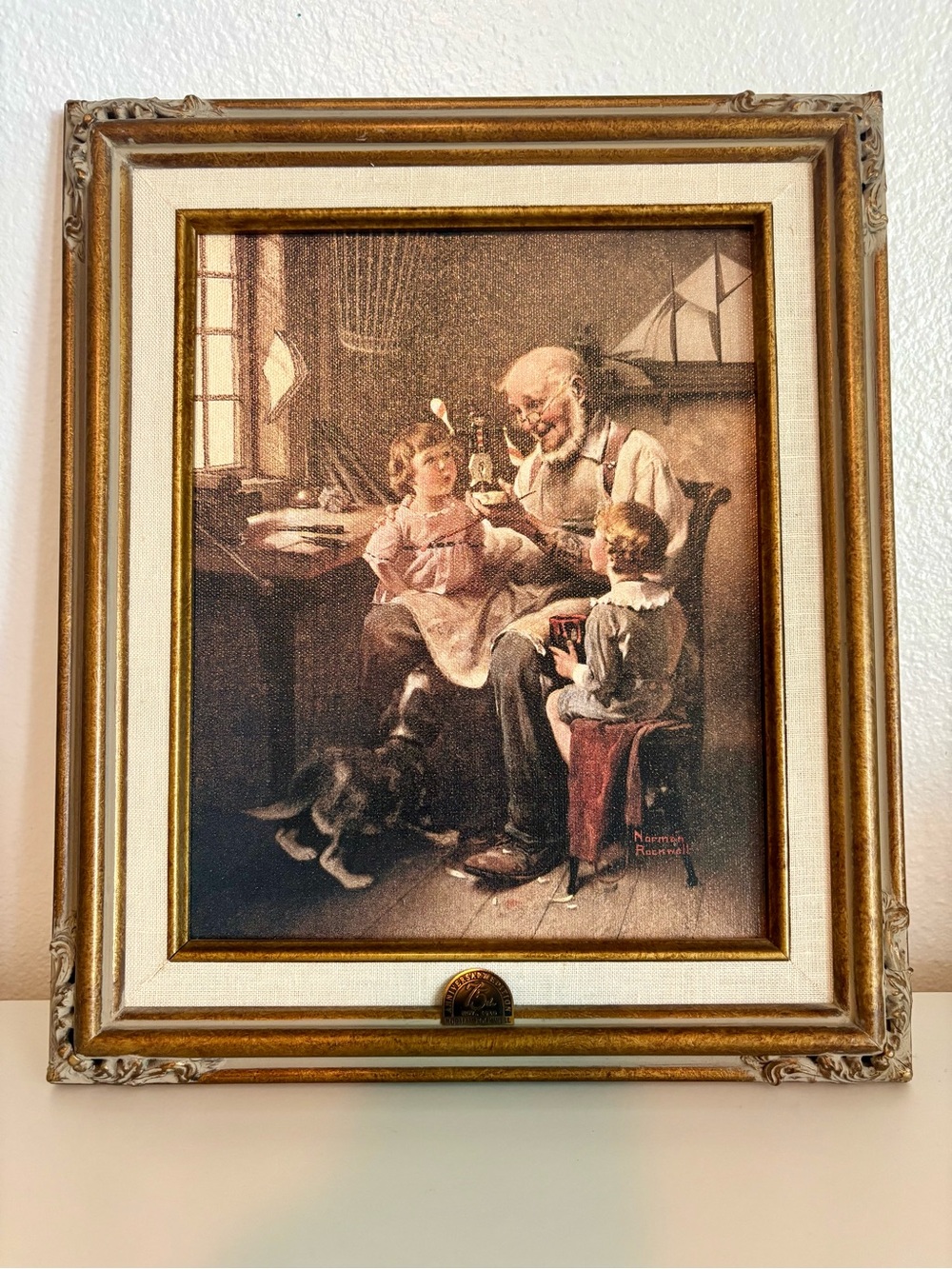 Norman Rockwell “The Toy Maker” 75th Anniversary Edition framed print w/ COA
